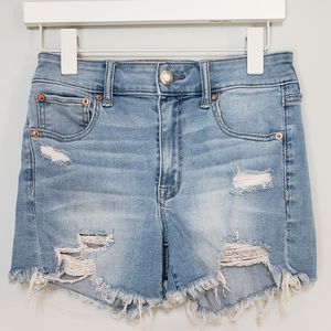 AEO Ne(x)t Level Stretch Hi Rise Midi Denim Shorts